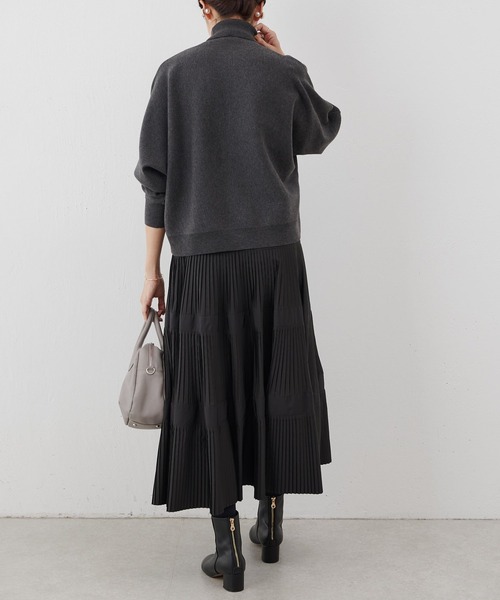 定価2.09万 ビアズリー プリーツティアードスカート ダークグレー 限定カラー BEARDSLEY（ビアズリー） ロング スカート プリーツティアードスカート