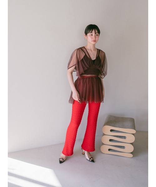 sahara Gather Tulle Top黒色 Gather Tulle Top｜チュールトップス – MARTE