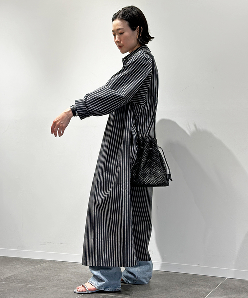 シャツ ブラウス 【LIWAN / リワン】ストライプガウン LIWAN リワン