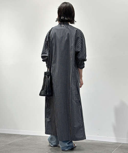 シャツ ブラウス 【LIWAN / リワン】ストライプガウン LIWAN リワン