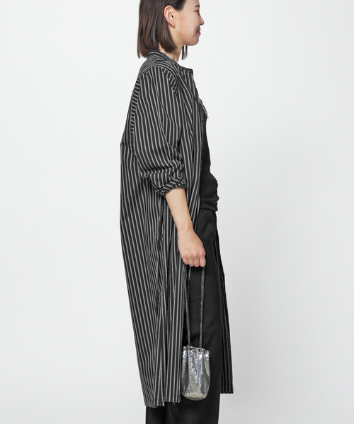 シャツ ブラウス 【LIWAN / リワン】ストライプガウン LIWAN リワン