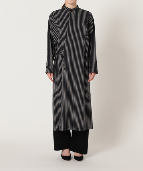 シャツ ブラウス 【LIWAN / リワン】ストライプガウン LIWAN リワン