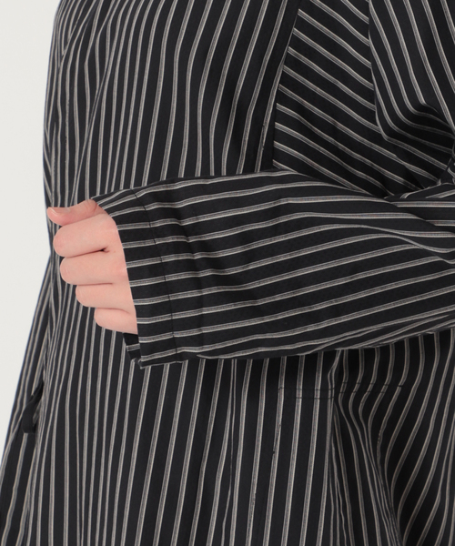 シャツ ブラウス 【LIWAN / リワン】ストライプガウン LIWAN リワン