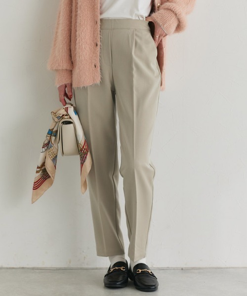 Pierrot（ピエロ） スラックス パンツ 高見えすっきりテーパードパンツ