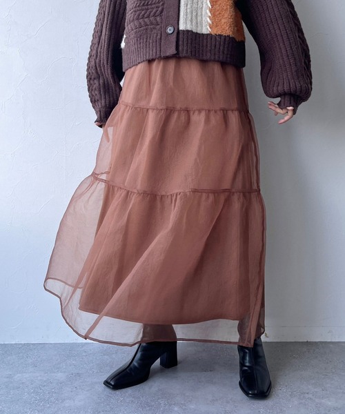 LOWRYS FARM スカート オーガンジーボリュームスカート 973012