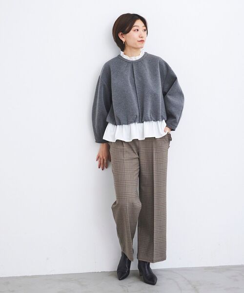 le.coeur blanc（ルクールブラン） パンツ Perle Peche チェックパンツ