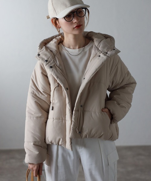 TRIANGLE PALETTE ブルゾン アウター 中綿ショートフードブルゾン