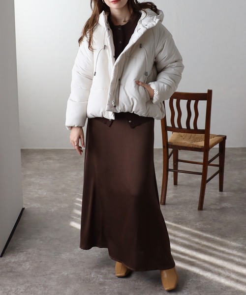 TRIANGLE PALETTE ブルゾン アウター 中綿ショートフードブルゾン