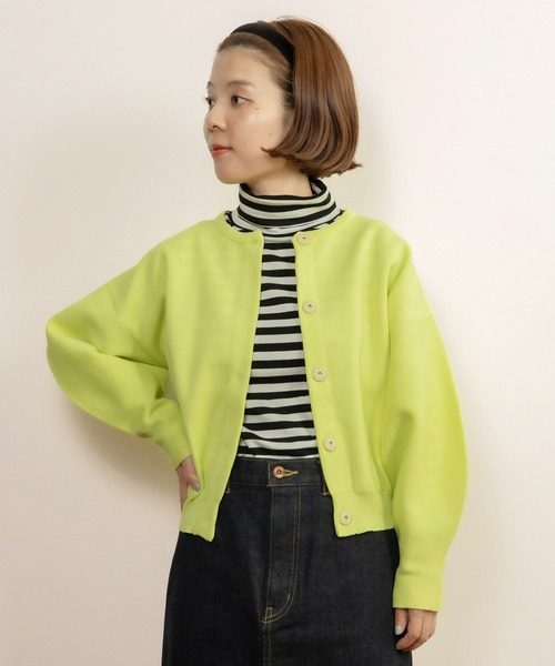 yori コットンパフスリーブ　カーディガン Dot＆Stripes CHILD WOMAN カーディガン AMOSSAミラノリブ