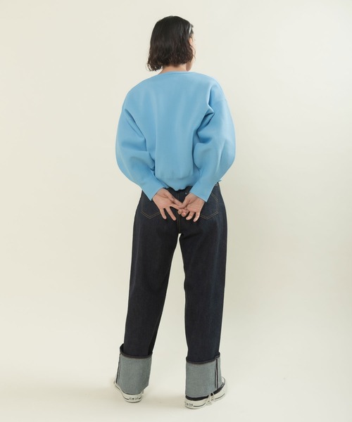 ドットアンドストライプス　アモッサ　ミラノリブ　パフスリーブカーディガン CHILD WOMAN - ＜Dot and Stripes＞AMOSSAミラノリブ BIGパフスリーブ