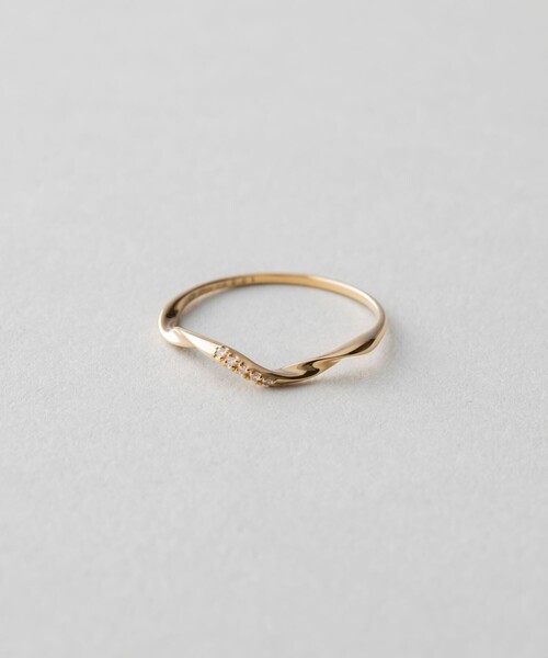ete bijoux 指輪 リング K18YG スキニー ダイヤモンド ツイスト