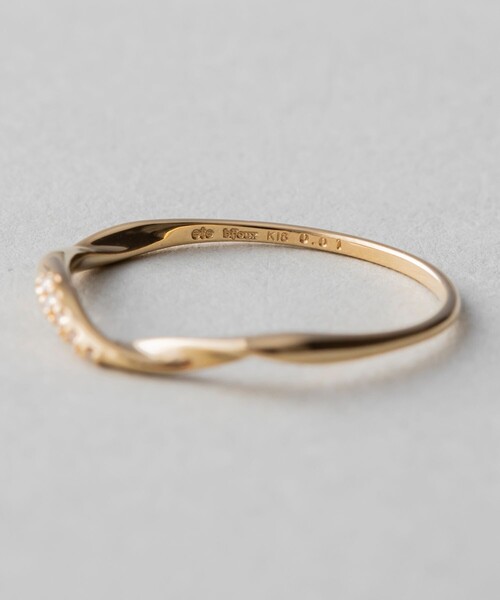 ete bijoux 指輪 リング K18YG スキニー ダイヤモンド ツイスト