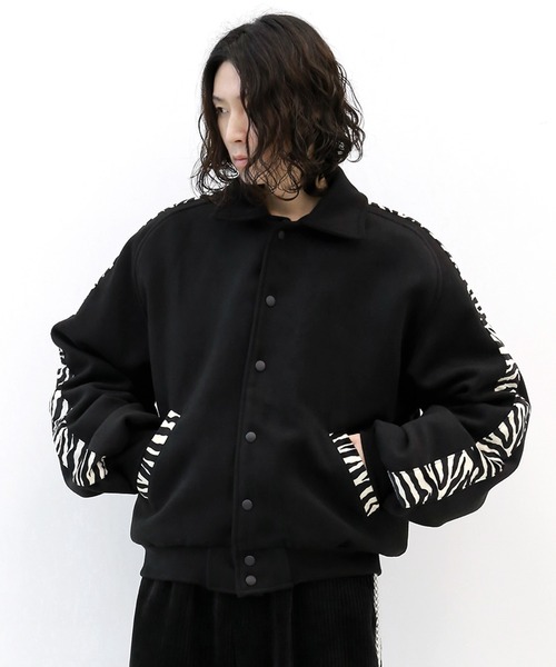 minsobi（ミンソビ） ブルゾン アウター ゼブラ柄ウールジャケット