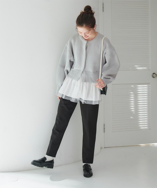 titivate（ティティベイト） カーディガン ペプラムレイヤードニット