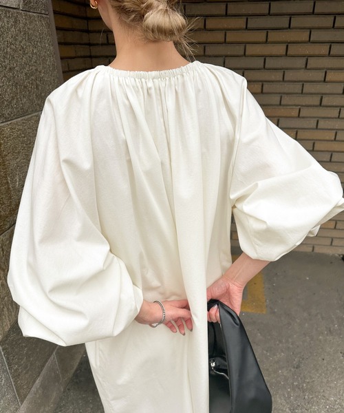 ワンピース momoca ワンピース 「サイズ展開あり」2WAYギャザーボリュームワンピース