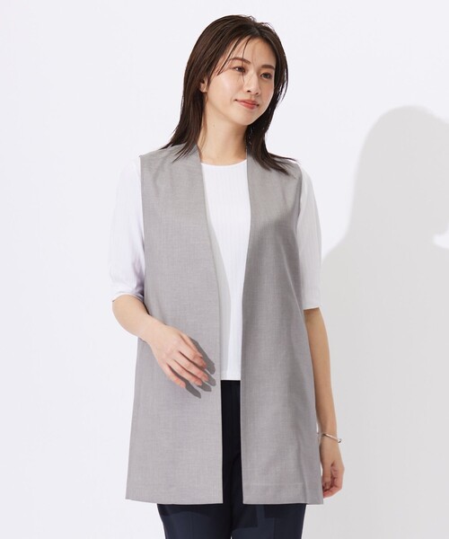 ベスト ジレ 「セットアップ対応・洗える・UVケア・速乾」 OXIJEWELストレッチ ジレ レディース