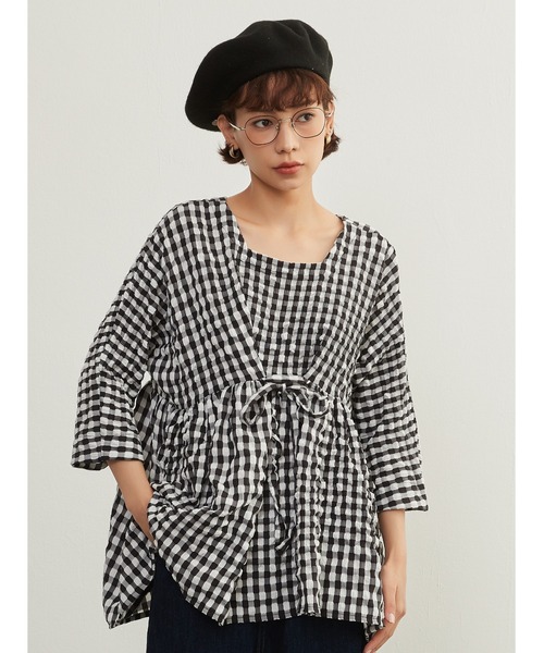 On One's Own ブラウス シャツ ギンガムチェックプルオーバー