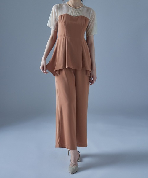 6/17中 零ヴ  etoll. エトル 結婚式 お呼ばれ パンツドレス etoll.（エトル） パンツドレス 3 pieces ジャケット＆パンツ