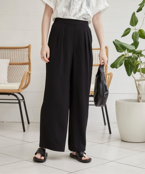 ANGIE パンツ タック イージー パンツ レディース : ZOZOTOWN Yahoo!店