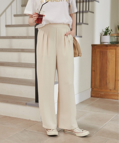 ANGIE パンツ タック イージー パンツ レディース : ZOZOTOWN Yahoo!店