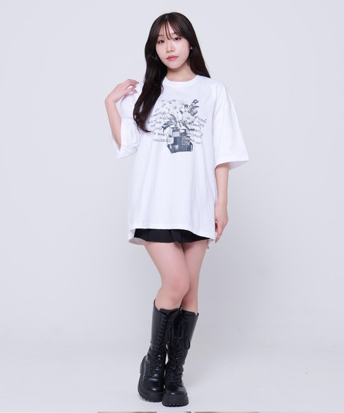 OBLI(オブリ) パワーショルダーボーダーカットソーボーダーT