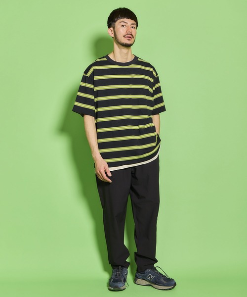 Tシャツ・カットソー ROLAROLA STRIPE HALF SLEEVE T-SHIRT 4BUK186 Striped T-shirt in ribbed fabric - Black | SCAYLE