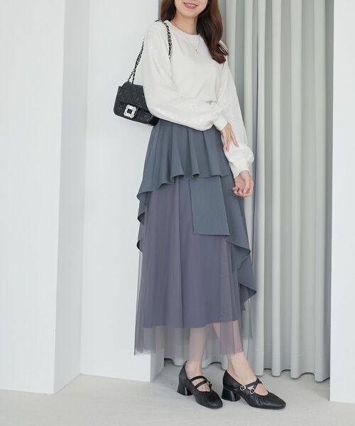パンプス レディギャザーストラップパンプスの画像