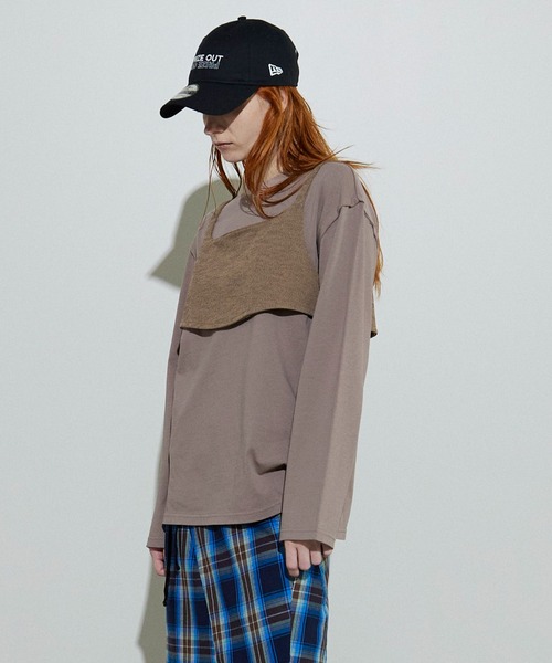 tシャツ Bustier Combination Big Size T-shirt/ビスチェコンビビッグTEE「MAISON SPECIAL/メゾンス MAISON SPECIAL tシャツ Bustier Combination Big Size T-shirt