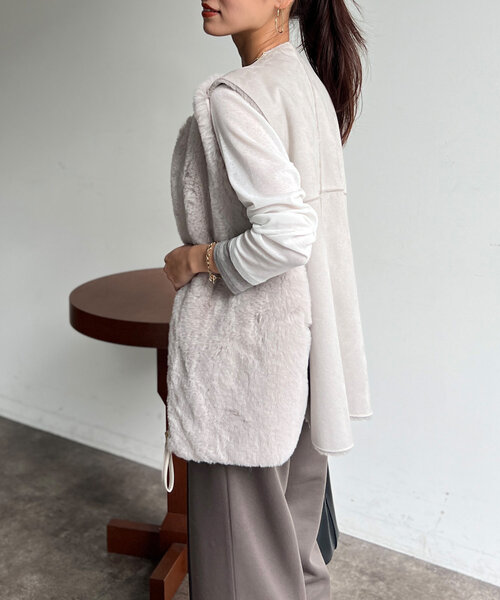 CAPRICIEUX LE'MAGE」 ニットベスト FREE ライトベージュ レディース