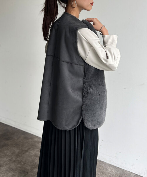 TOMORROWLAND / トゥモローランド ラッピングツイード Vネックジレ