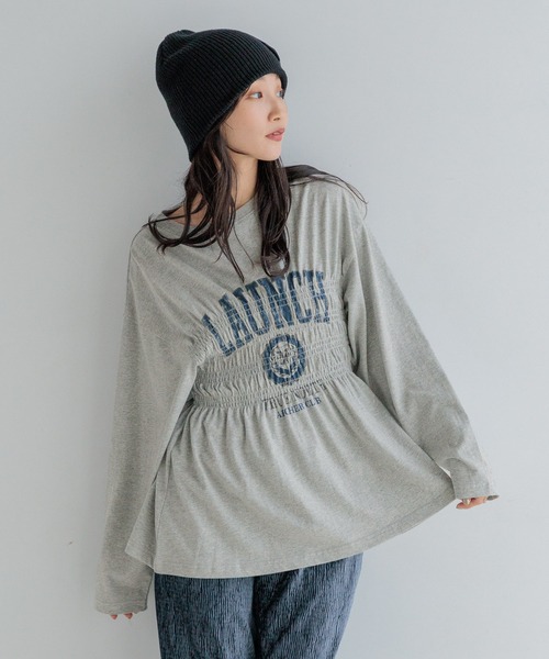 LOWRYS FARM tシャツ リメイクシャーリングTLS 146012
