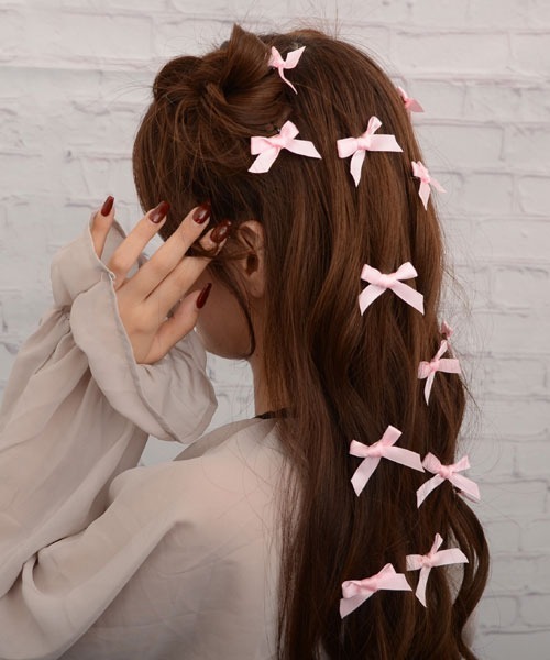Mayree ヘアクリップ 「float」ミニリボン ミニヘアクリップ「16