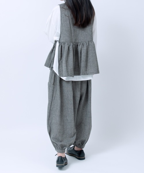 ノースリーブ ワイドスカート ルーズセットアップ 5060604 LOSUCA セットアップ ノースリーブギャザープルオーバー ワイド