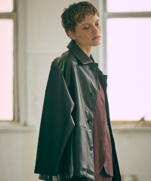 アウター Yume EN NEUME コート アウター Faux Leather Over Jacket レディース