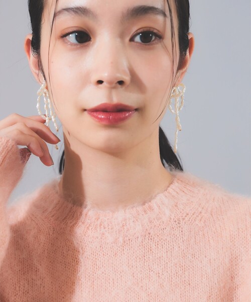 美品　Lesbonbon ルボンボン　パールリボン型ピアス les bonbon（ルボンボン） ピアス les bon bon / bow パール ピアス