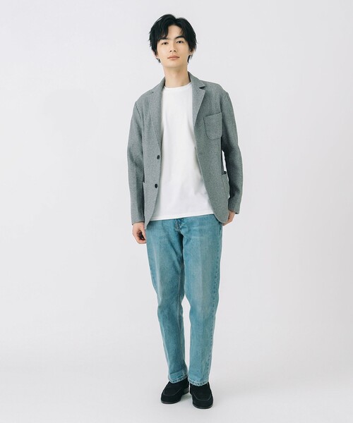 BEAMS HEART ジャケット テーラードジャケット メランジニット