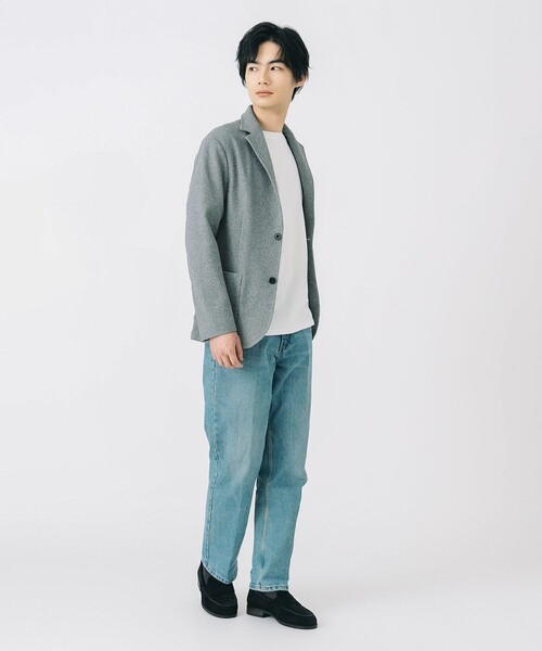BEAMS HEART テーラードジャケット 48 Lサイズ ニット BEAMS HEART ジャケット テーラードジャケット メランジニット