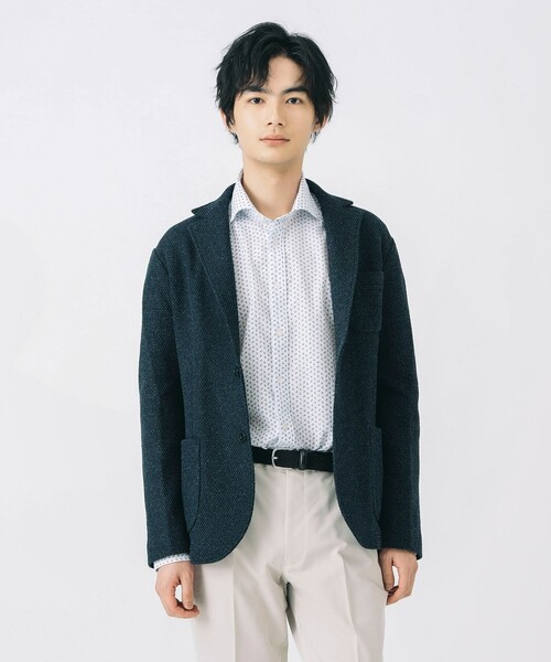 BEAMS HEART ジャケット テーラードジャケット メランジニット