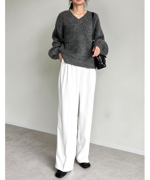 ニット セーター 「2024-25 WINTER COLLECTION」モヘアライクVネックニットトップス レディース 2024-25 WINTER COLLECTION]モヘアライクVネックニットトップス