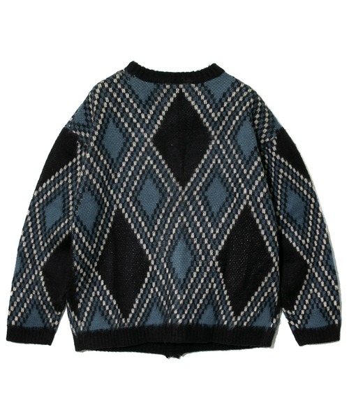 カーディガン Revo./レヴォ モヘアライク ダイヤパターン カーディガン  