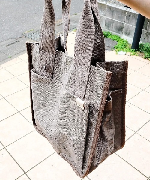 ikka トートバッグ キャンバスパイピングビッグトートバッグ
