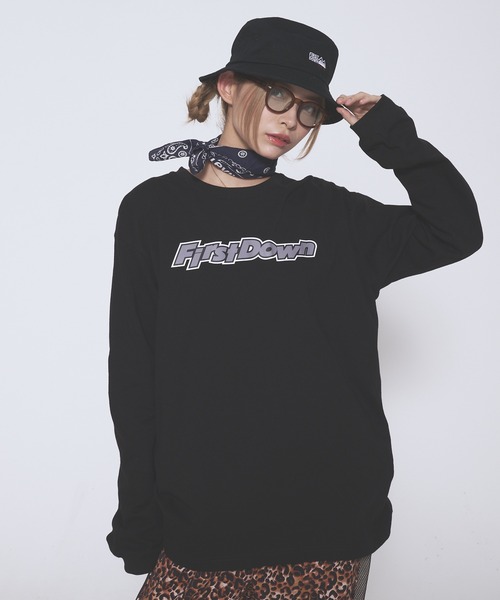 【USED】familiar51cmハット FIRST DOWN 帽子 ハット ロゴ ツイル バケットハット メンズ