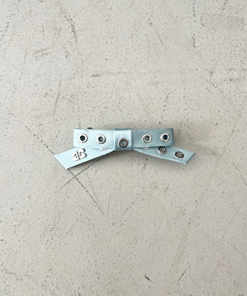 ヘアアクセサリー GANNI Eyelet Bow Barrette Satin U by SPICK&SPAN｜GANNI /ガニー Eyelet Bow Barrette Satin