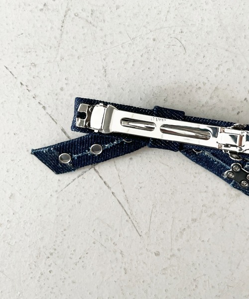 ヘアアクセサリー GANNI Eyelet Bow Barrette Satin Ganni【ガニー】eyelet bow barrette satin 