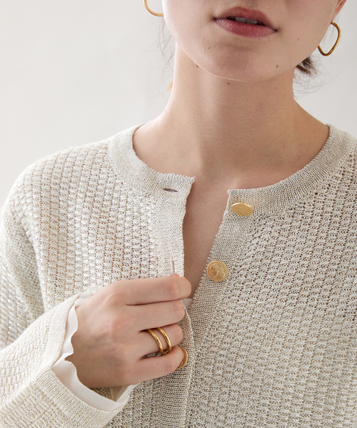 VERMEIL par iena カーディガン shine tweed knit レディース