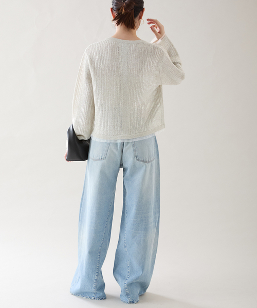 VERMEIL par iena カーディガン shine tweed knit レディース