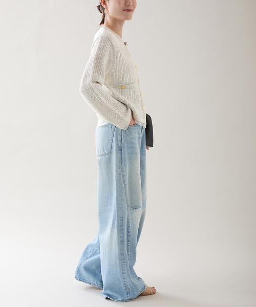 VERMEIL par iena カーディガン shine tweed knit レディース