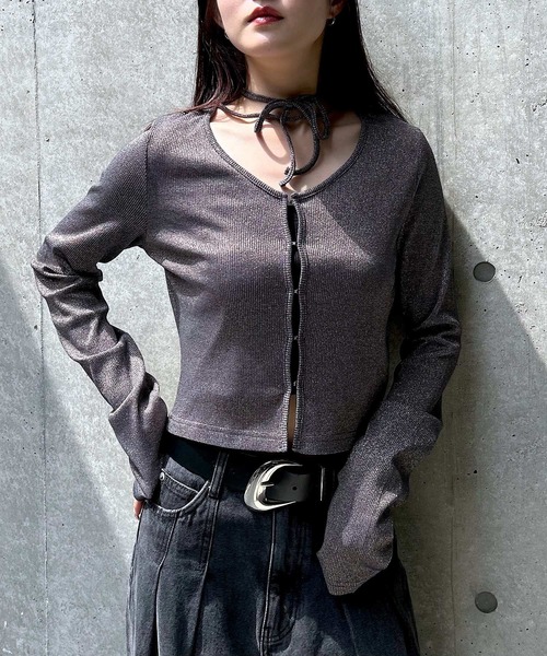 PAGEBOY（ページボーイ） カーディガン キラキラカットホック