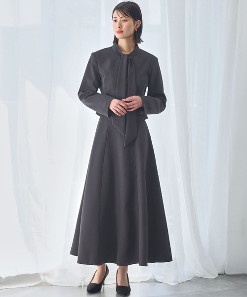 Flolia（フロリア） セットアップ ボウタイ付きジャケット フレア