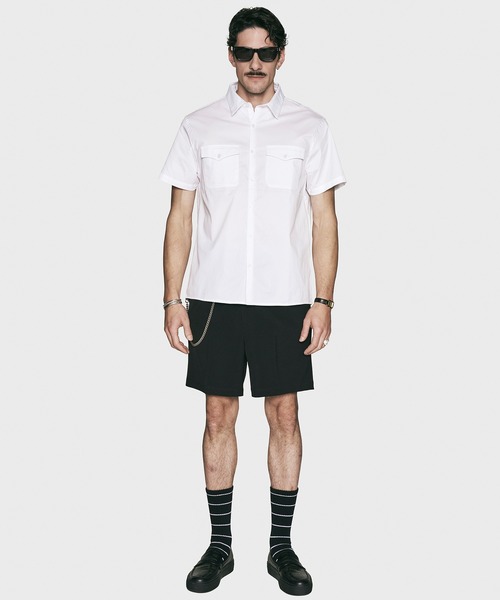 CRIMIE（クライミー） シャツ 半袖 FLAP POCKET STRETCH DRESS SHORT